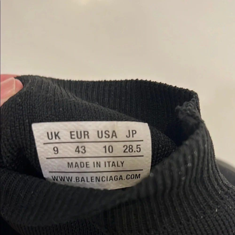 Balenciaga Black Sock Sneakers with Red Sole - Picture 2 of 11